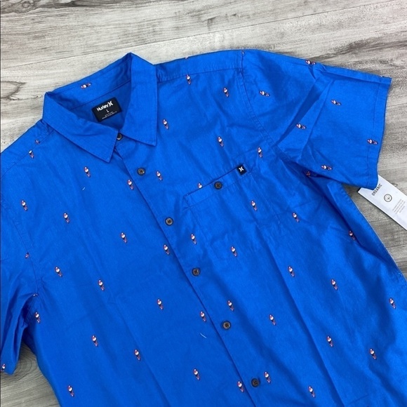 🔹HURLEY- BUTTON UP Collared SHORT SLEEVE SHIRT - Picture 2 of 9